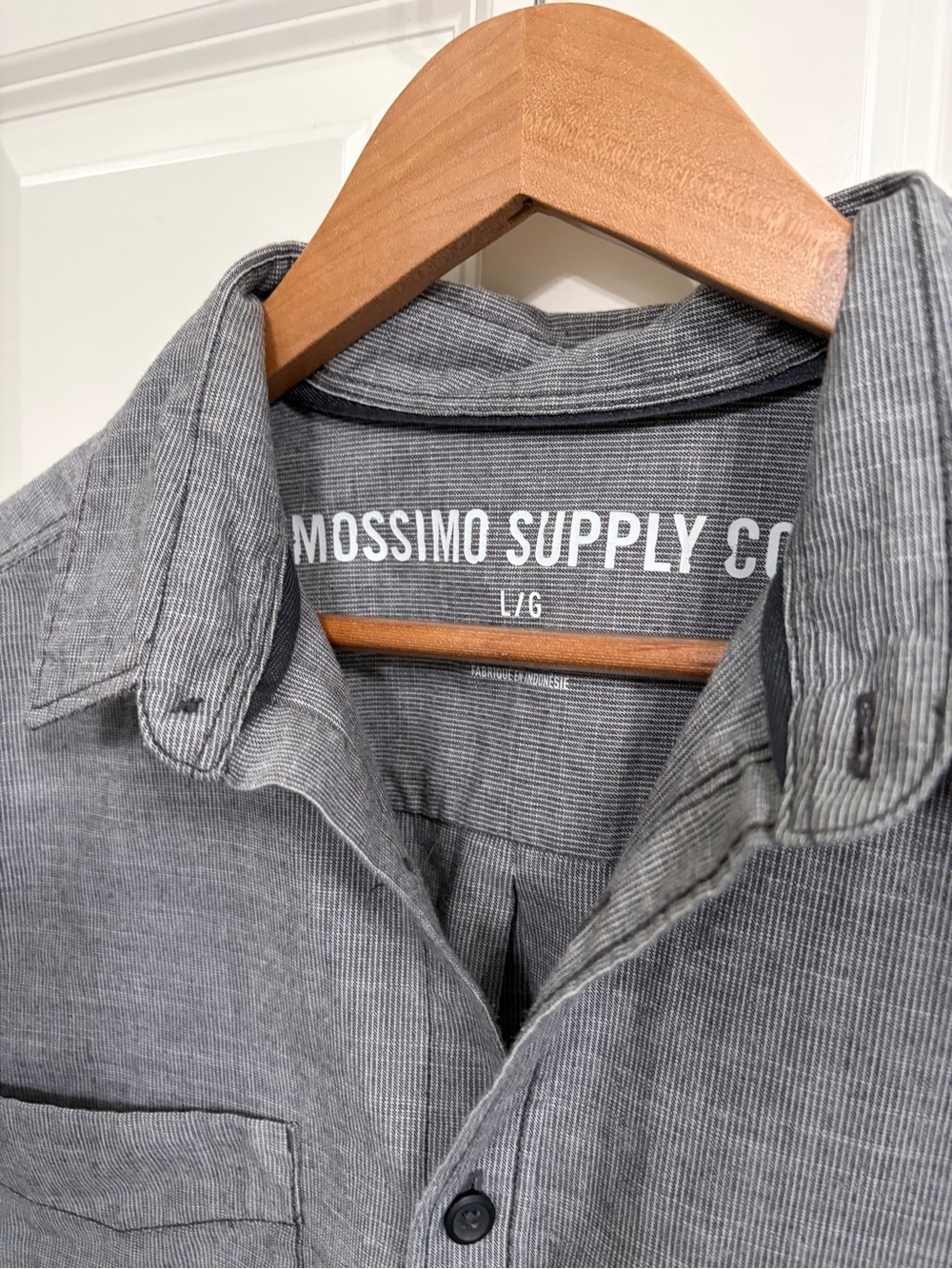 Vintage Mossimo Supply Co. Men's Charcoal Gray Long-Sleeve Button-Down size L - Picture 2 of 7